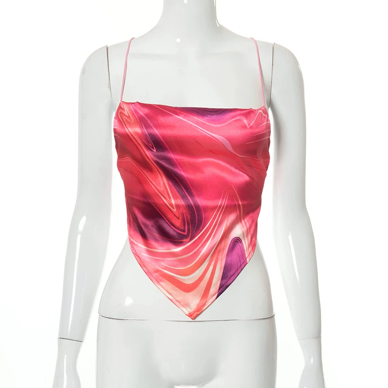 Женский Асимметричный топ Hbenna без рукавов с треугольным плетением и лямкой на