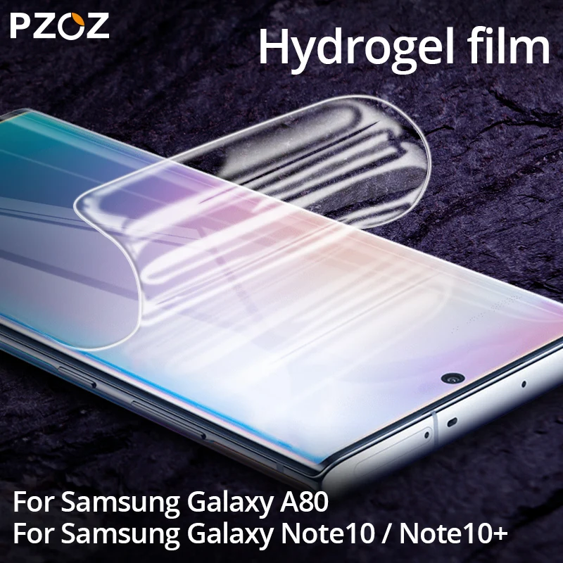 PZOZ Soft Hydrogel Film For Samsung Galaxy Note 10 Plus 5G phone Full Screen Protective A80 A90 Films | Мобильные телефоны и