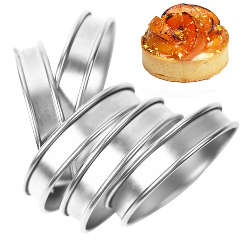 5 шт. мини-кольцо Tart из нержавеющей стали клетчатая форма круглая резка пирог