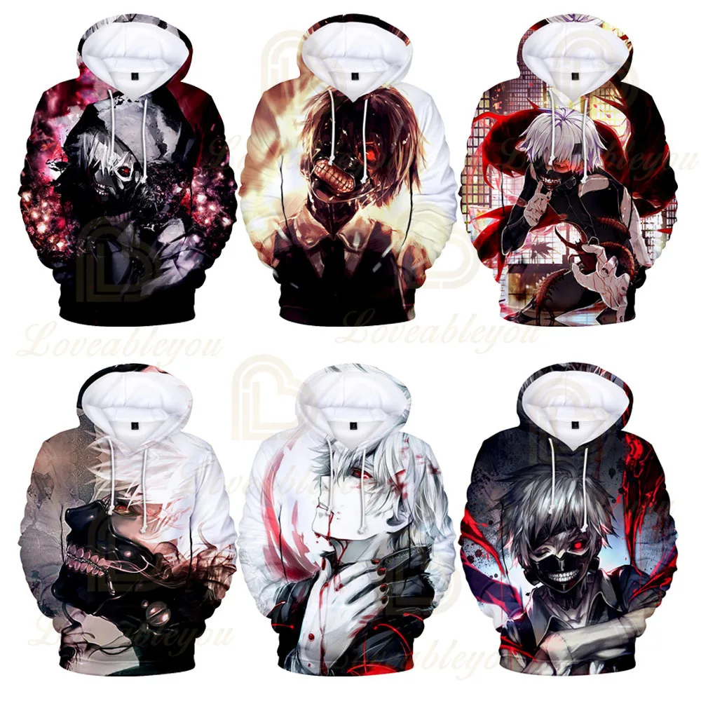 2019 осенне зимние толстовки в стиле Токийский Гуль с объемным рисунком уличная