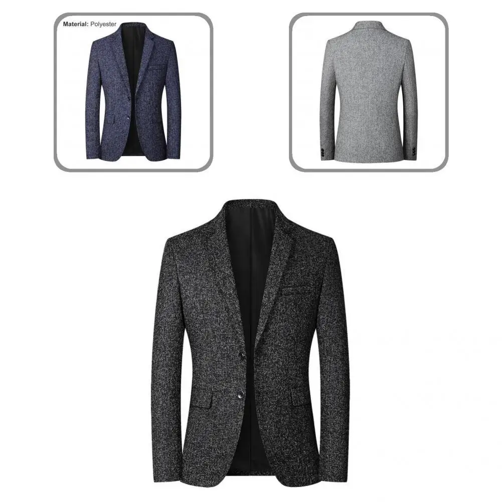 

Blazer Formal Male Long Sleeve Handsome Lapel Suit Coat for Office Men Blazer Men Blazer
