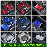 accessories center console multimedia electronic brake button cover trim for mazda cx 5 2017 2021 metal red blue silver