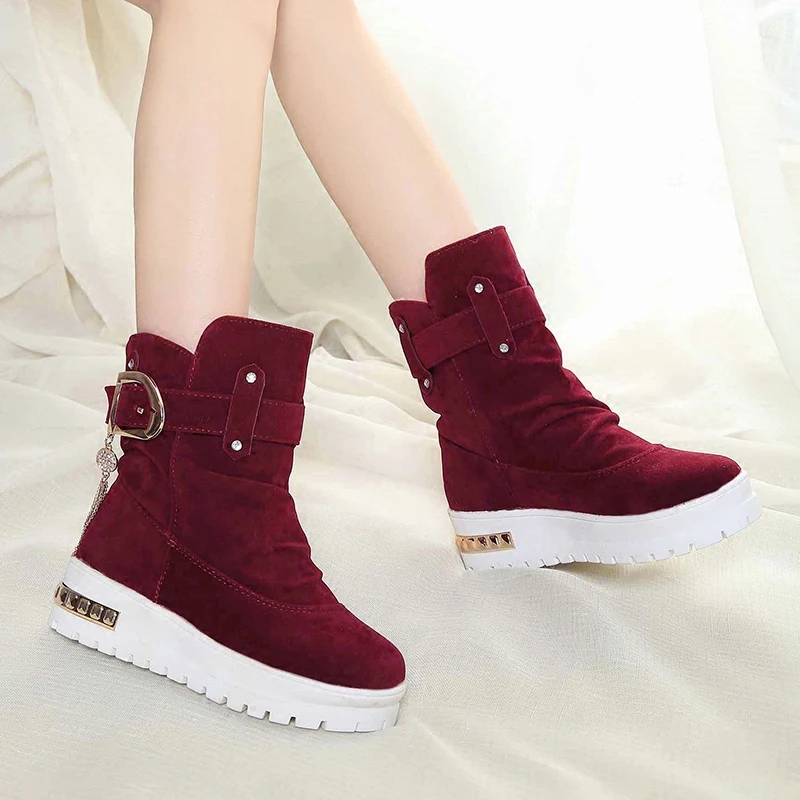 Женские зимние ботинки новинка 2019 Бархатные короткие ботильоны корейские