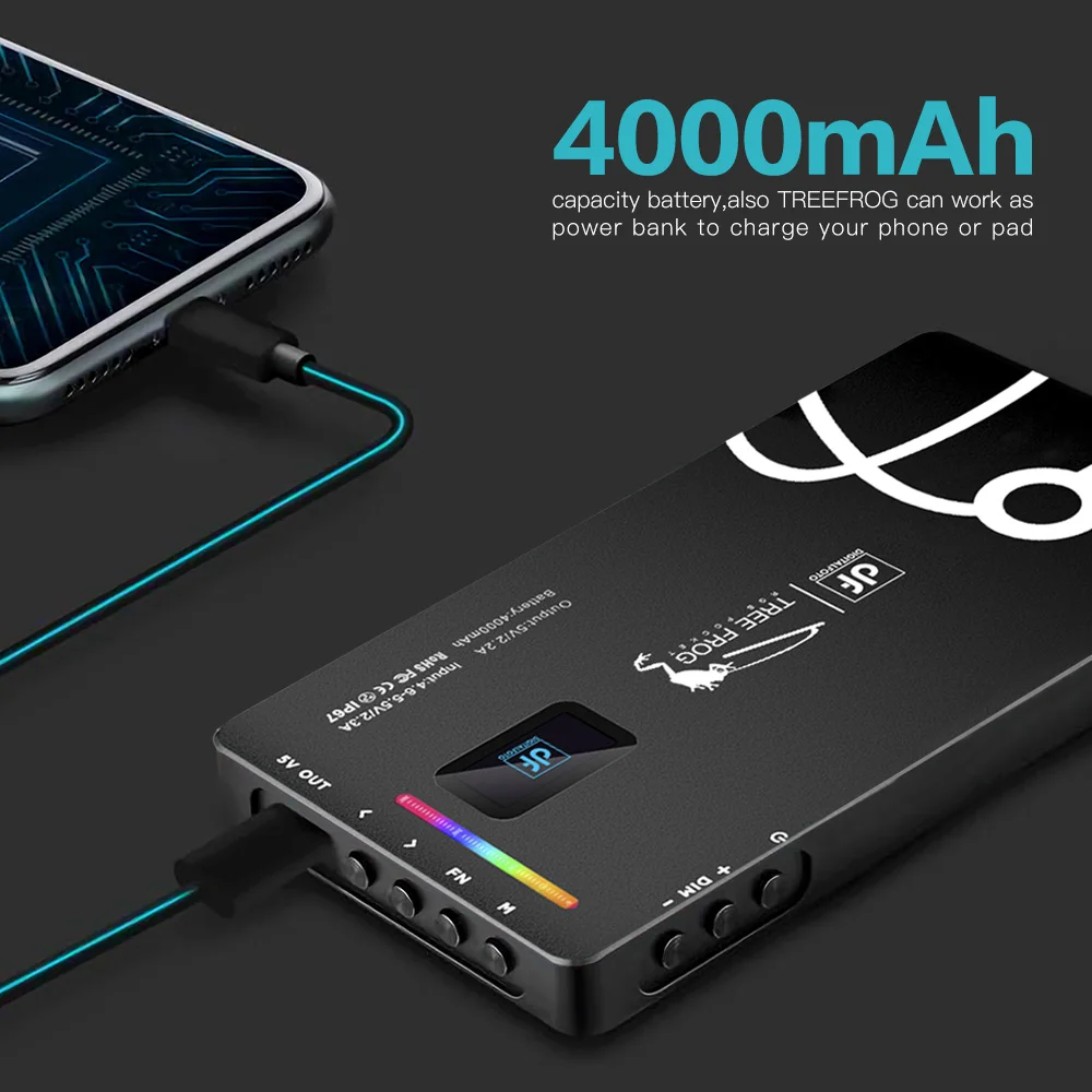 ЦФ цифровой фотосъемки дерево лягушка 18 Вт * 2 RGB 4000 мА/ч Панель светильник IP 67