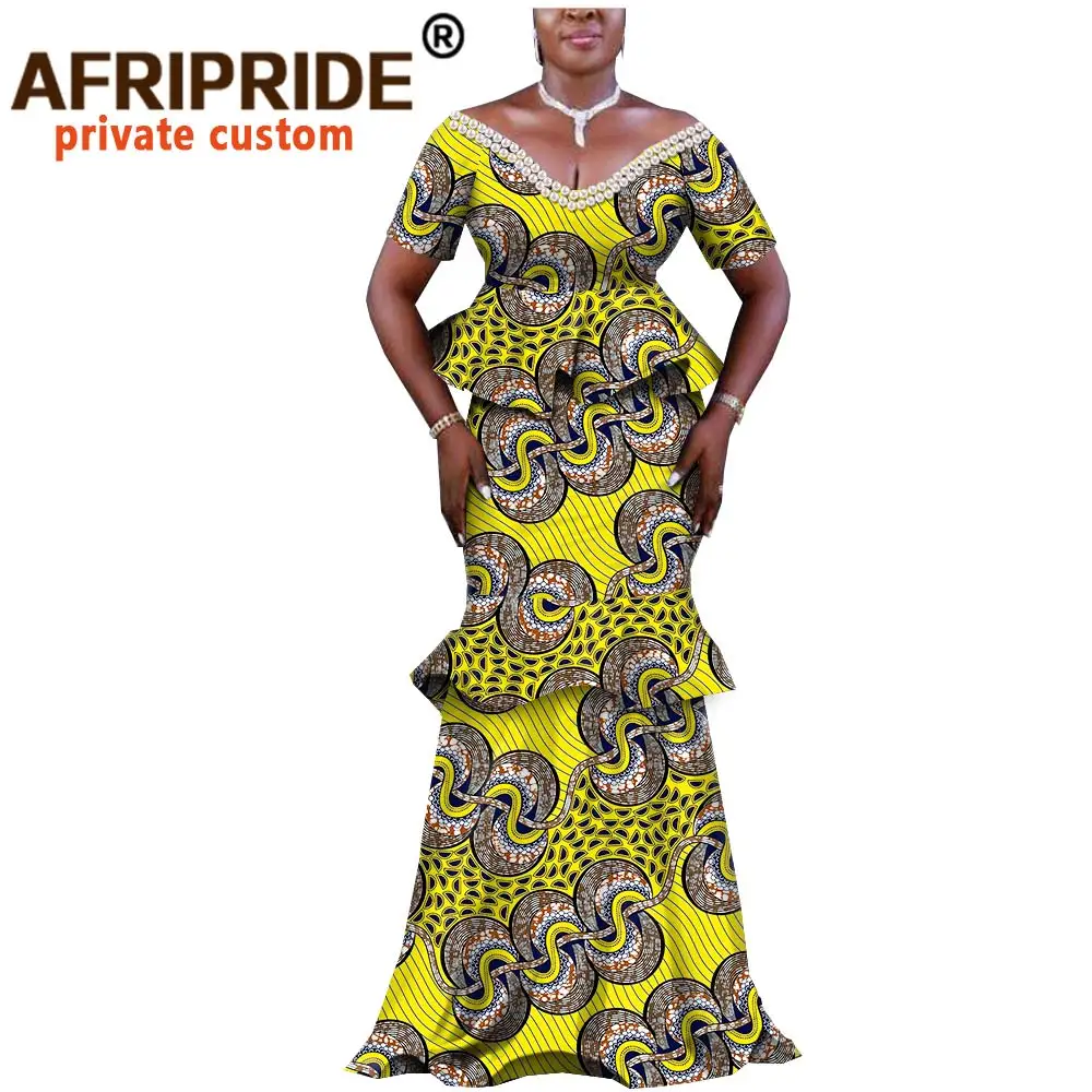 Платье Вечерние ское вечернее в африканском стиле AFRIPRIDE bazin richi с короткими