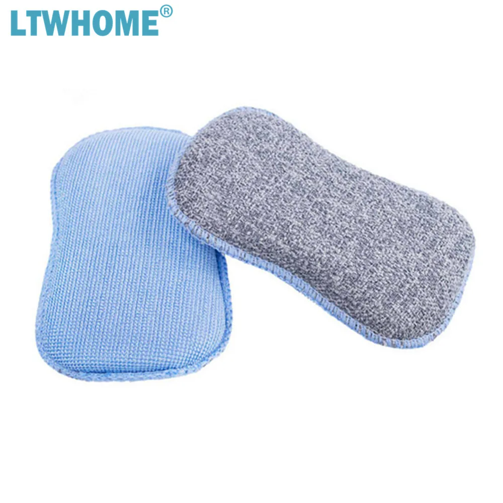 LTWHOME Combination of Cleaning Sponge Set Microfiber 2 in 1 Scrub Washing Up Pad 6.49&quot x 3.93&quot 0.82&quot with Magic | Дом и сад