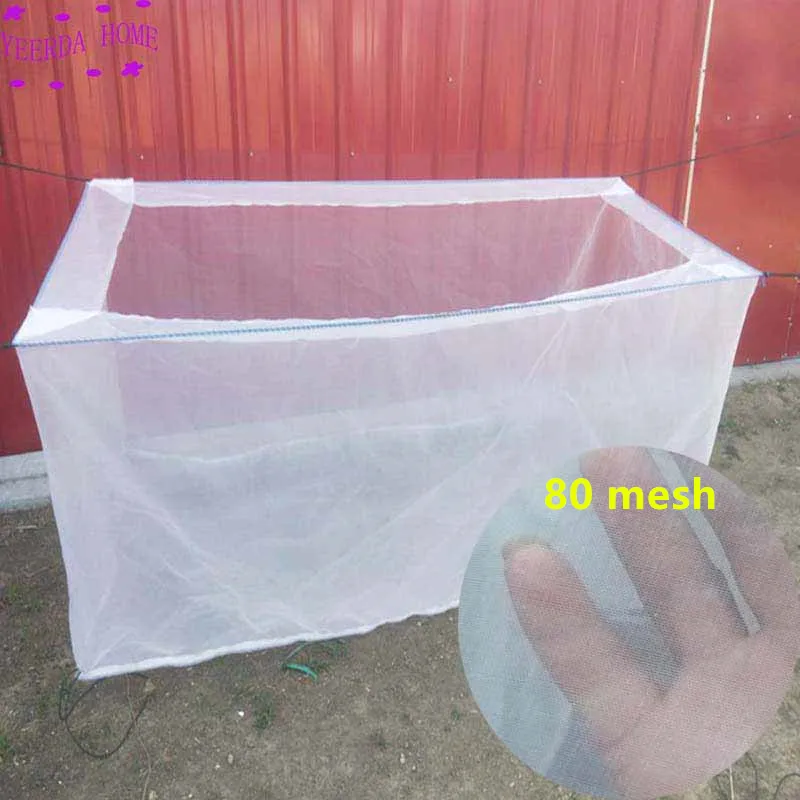 80 mesh Большой размер, утолщенный чехол для выращивания аквакультуры, сетчатая клетка для защиты от побега для угря, краба, пиявки, рыбы, Фрая - Цвет: 80 mesh