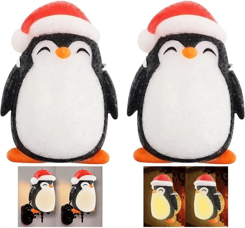 

2PCS New Year Christmas Penguin Porch Light Covers Waterproof And Moisture-Proof Xmas Light Shade Christmas Penguin Lampshade