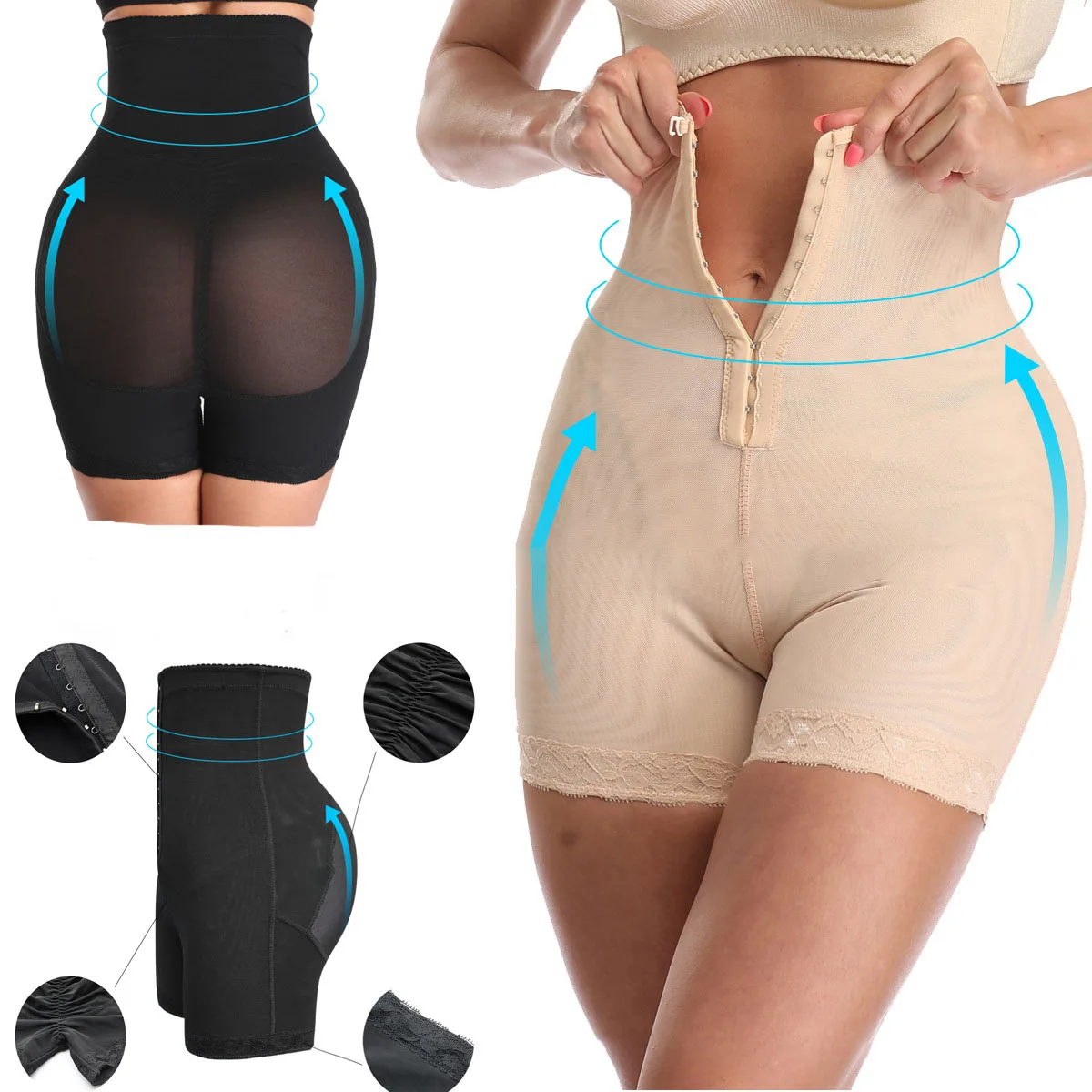 

Breast-padded Hip Pants Large Size High Waist, Abdomen Body Shaping Body Waist Trainer Fajas Colombianas Sexy Lingerie Firm Thin