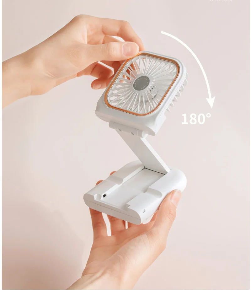 

Z30 Foldable Necked Multicolor Fan USB Ultra Thin Portable Folding Neck Fan Portable Power Bank Desktop Stand Mute Mini Fan