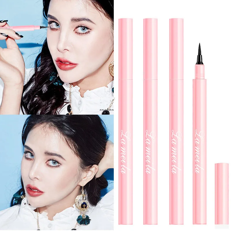 Водостойкая жидкая подводка карандаш быстросохнущая натуральная Черная