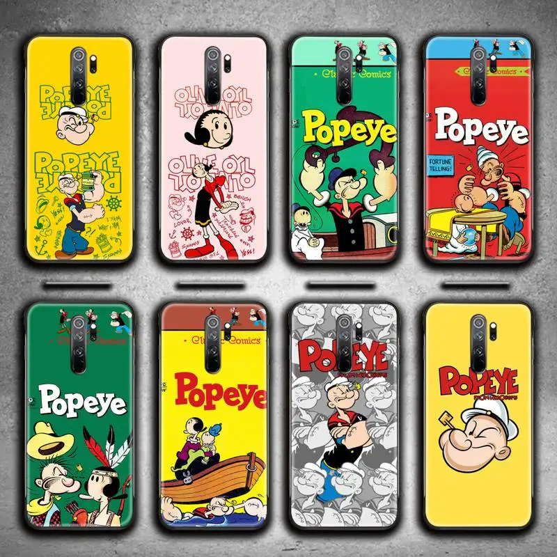 

Retro cartoon illustration po pe ye spinach Phone Case for Redmi 9A 9 8A 7 6 6A Note 10 9 8 8T Pro Max K20 K30 Pro