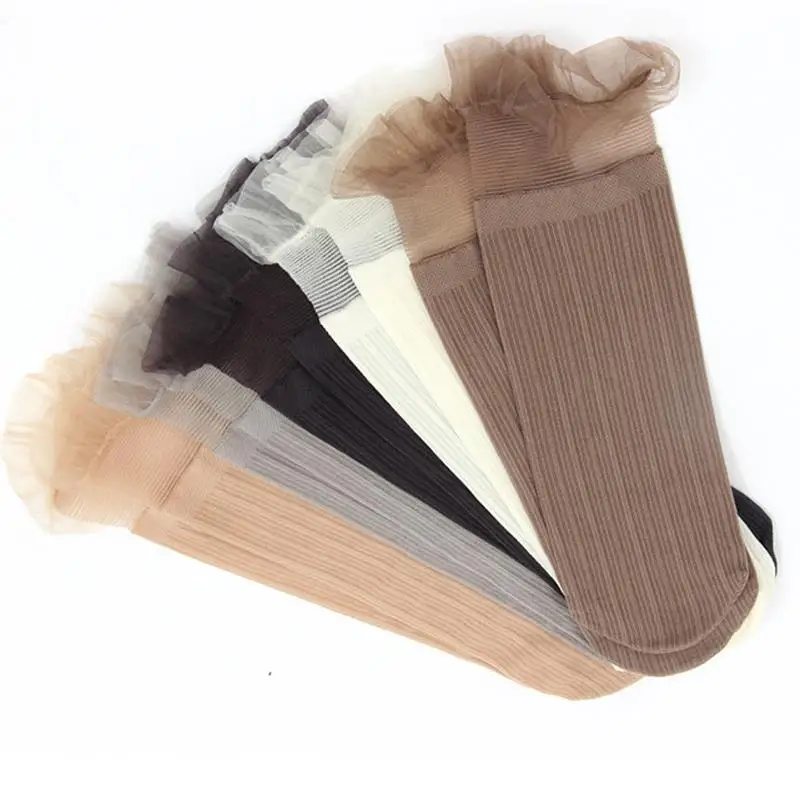 Женские носки сетчатые стеклянные шелковые ультратонкие прозрачные кружевные