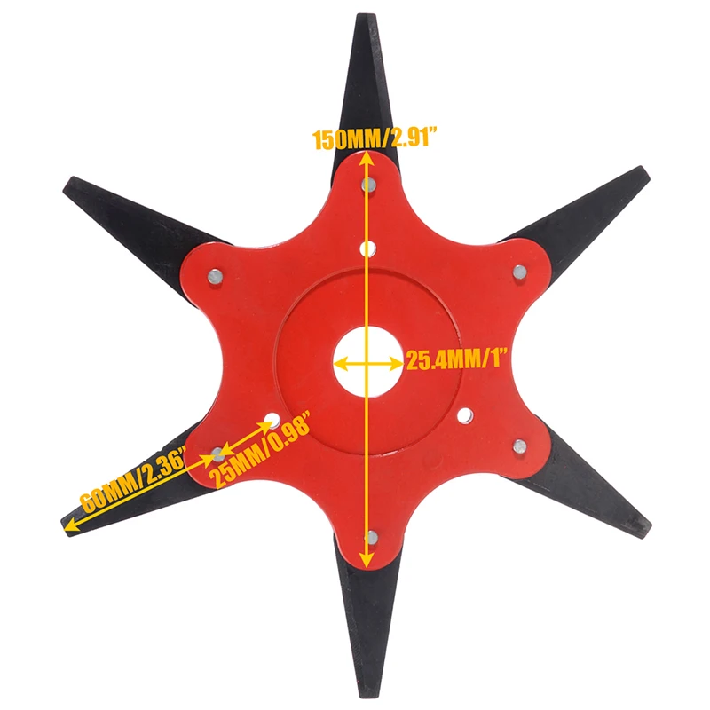 

6 Blades Cutter Head Grass Trimmer Brush Weed Brush Cutting Head Garden Power Tool Accessories for Lawn Mower