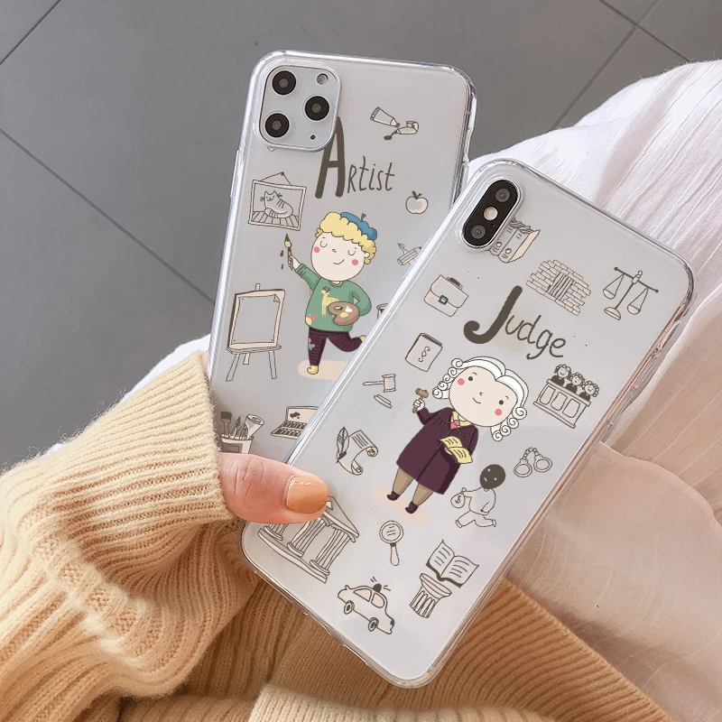 Чехол для iphone 11 Pro XS SE2 2020 XR X прозрачный мягкий чехол телефона из ТПУ девочек iPhone 8 6S