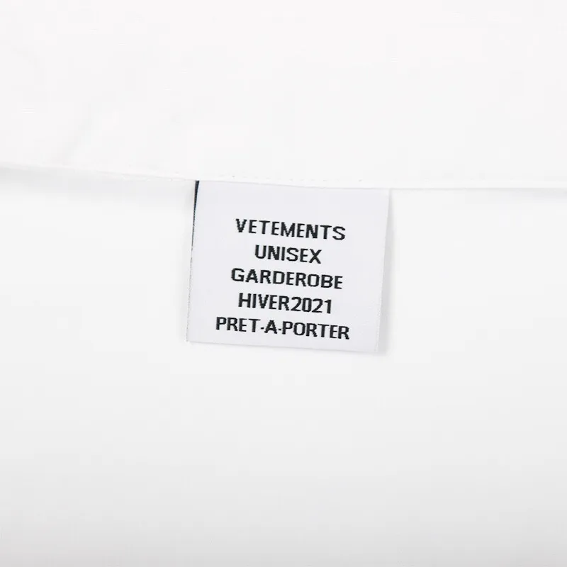 

Reflective Shiny Logo Vetements Shirts Men Women 1:1 High Quality Shirt V-shaped Embroidery VTM Blouse VTM Long Sleeve