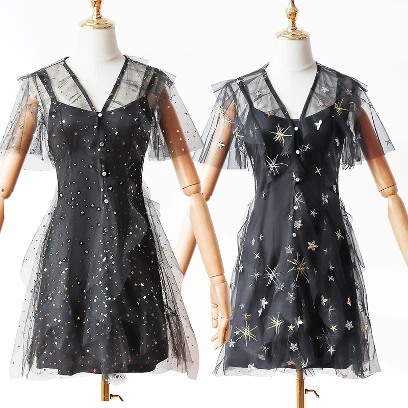 2 шт./компл. розовое и черное свадебное платье Элегантное короткое с v-образным