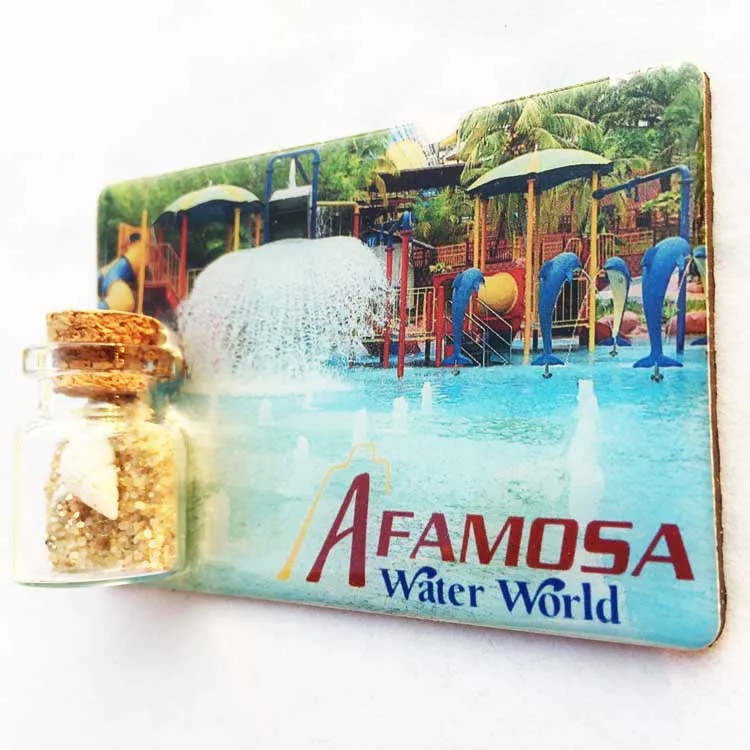 QIQIPP Malaysia Malacca Afamosa Water World Soft Magnetic Floating Bottle Fridge Magnet Creative Tourist Souvenir. |