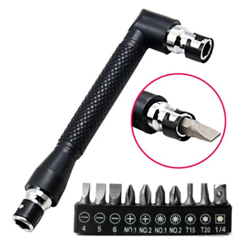 

Mini 6.35mm L Shape Double Head Tube Wrench Hexagon Socket Wrench for Screwdriver Tips Routine Repair Tool Wrench Set