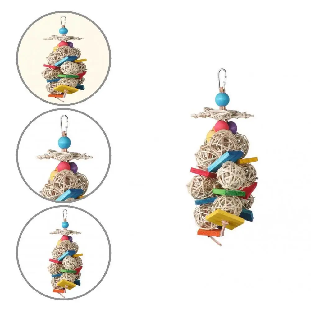 

Деревянный Забавный тренировочный блок для попугаев, жевательная игрушка, креативная жевательная игрушка для птиц с шариками для попугаев