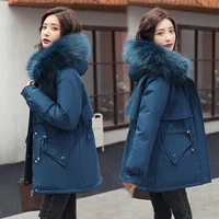 winter clothes plus size clothing for women parkas the new korean version loose draw back velvet big fur collar