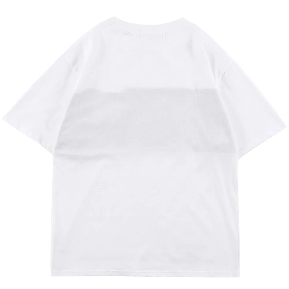 

JING ZHE Men T-shirt Color Block Letter Print Cargo Chain Pocket Tops Tee Male Summer Baggy High Street Style Streetwear Couple