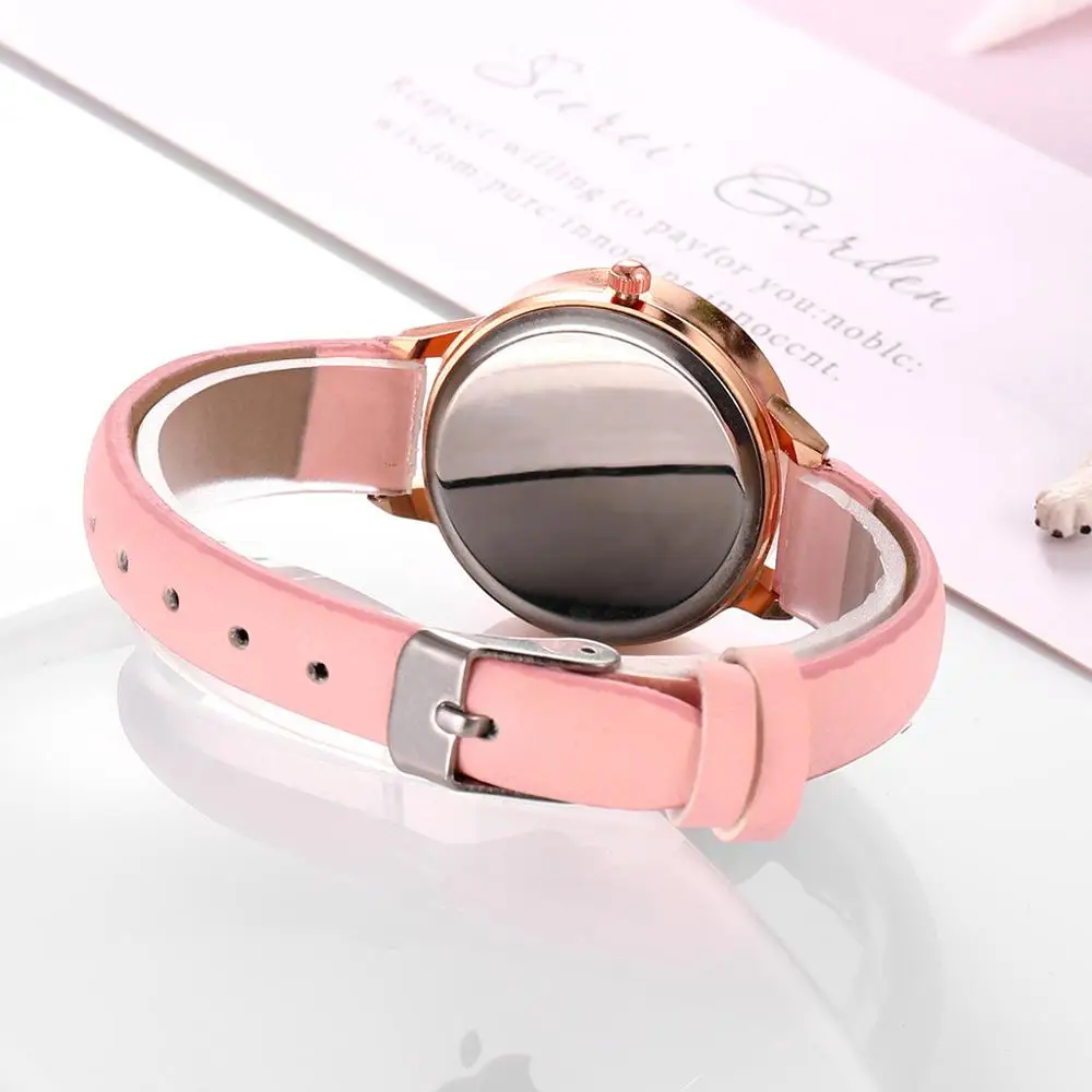 Minimalist Korean Simple Women Watches Leather Band Bracelet Round Ladies Dress Clock New Famle Saat relogio feminino Times XB40 | Наручные