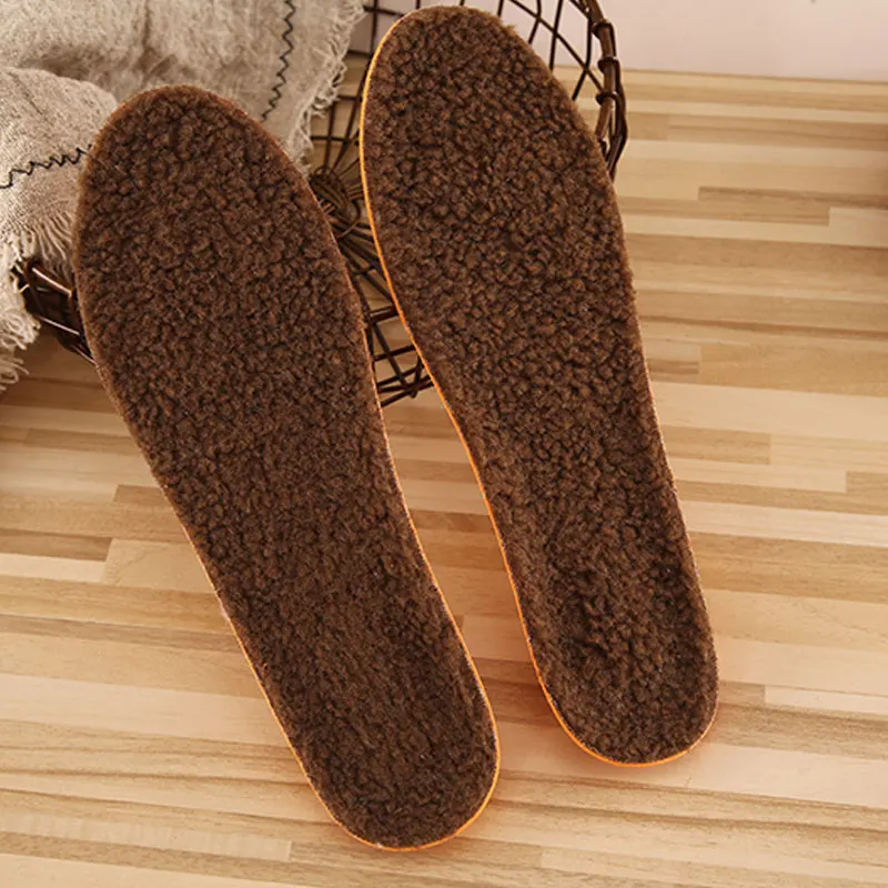 Новые зимние теплые стельки из овечьей шерсти для обуви унисекс хлопковые