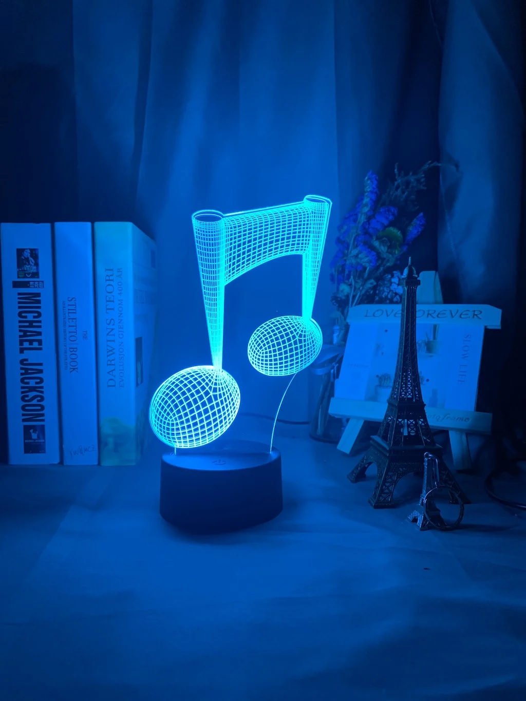 Акриловый 3d иллюзионный детский ночник голограмма музыкальных нот светильник со