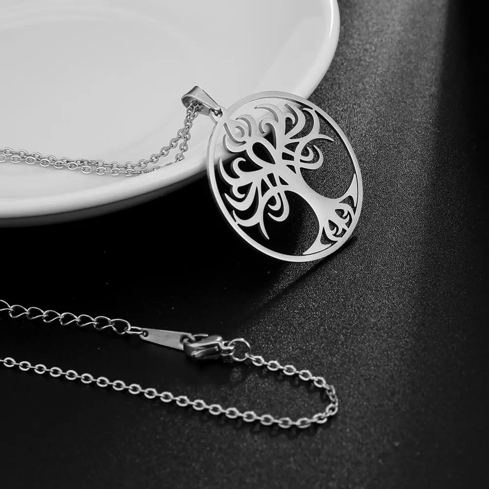 Ожерелье «Древо жизни викингов Скайрима» из нержавеющей стали с покрытием золотого цвета – талисман-амулет на цепочке-чокере винтажной бижутерии для женщин.