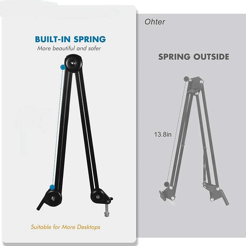 

Rotation Installation Studio Microphone Arm with Suspension Scissors Bracket,for Blue Snowball & Blue Nano,Etc