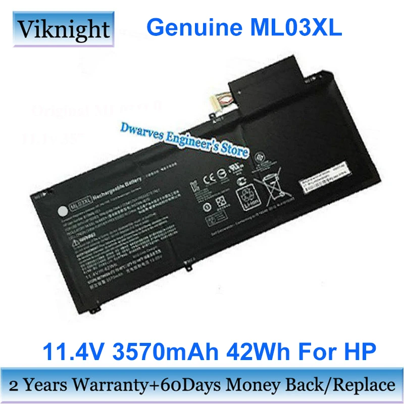 Оригинальный аккумулятор ML03XL для ноутбука Hp Spectre X2 12 a000 a001dx 814060 850 814277 005