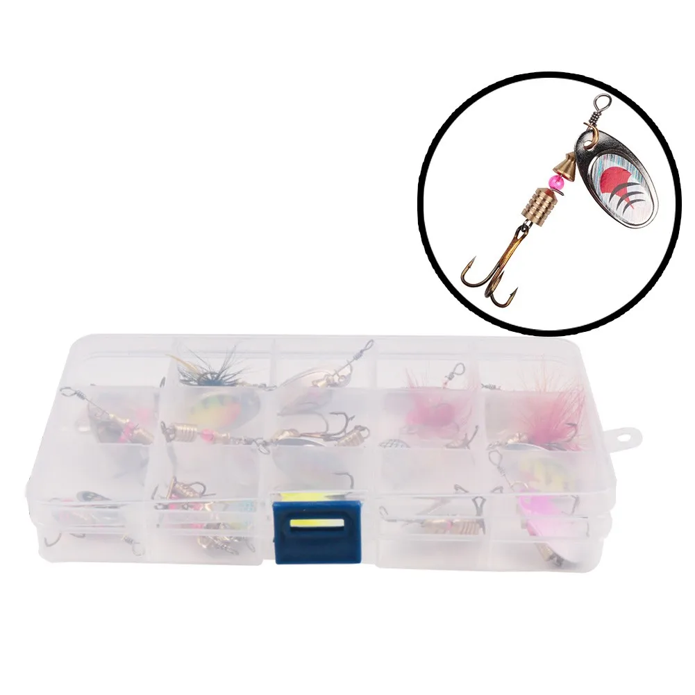 

30PCS Fishing Lures Metal Spinner Hard Baits Bass Tackle Crank Bait Trout Spoon Trout Wobblers For Pike Carp Lake Sea Sequins