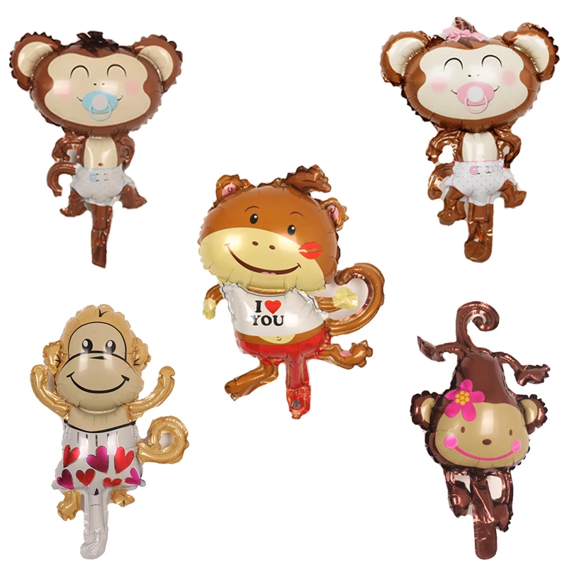 1Pc Jungle Animal Cute Monkey Helium Balloon Kids Safari Birthday Party Decor Zoo Theme Supplies Baby Shower Children's day Toy | Дом и
