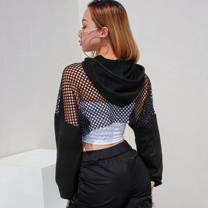 

2021 Summer Spring Autumn Casual Long Sleeve Korean Punk Sweatshirt Shirts for Women Goth BM Style Sexy Vintage Top Hollow Out