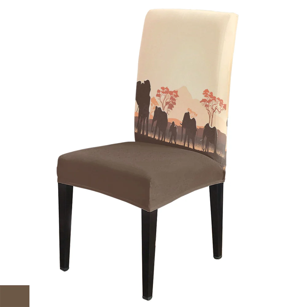 Слон деревья Африка животное крышка стула для столовой покрытие стола чехлы на