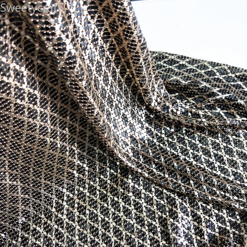 

45x150cm Metal Mesh Fabric Metallic Sequin Sheet DIY Sewing Clothes Dress Body Jewelry Earring Cosplay Home Decoration Curtains