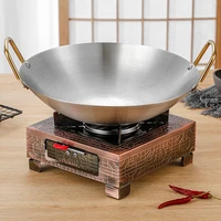 1pc stainless steel wok kitchen cooking pot wax pot chocolate melting pot thickened alcohol pot hot pot silver