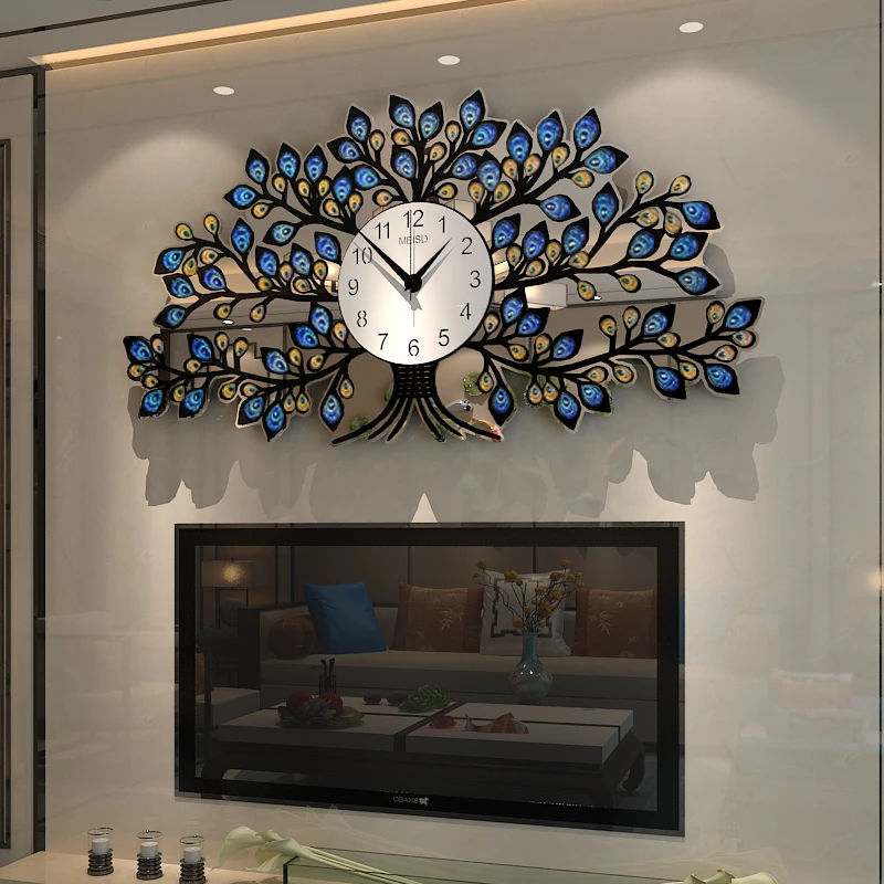 

Luxury Large Wall Clock Living Room Wall Home Decorative Art Clock Mechanism Quartz Watch Home Zegar Scienny Gift Ideas