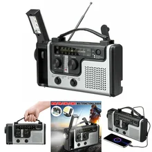 Solar Radio Hand Crank Radio With Power Bank Function  FM/AM Radio Built-In Speaker Support LED Emergency Flashlight Table Lamp