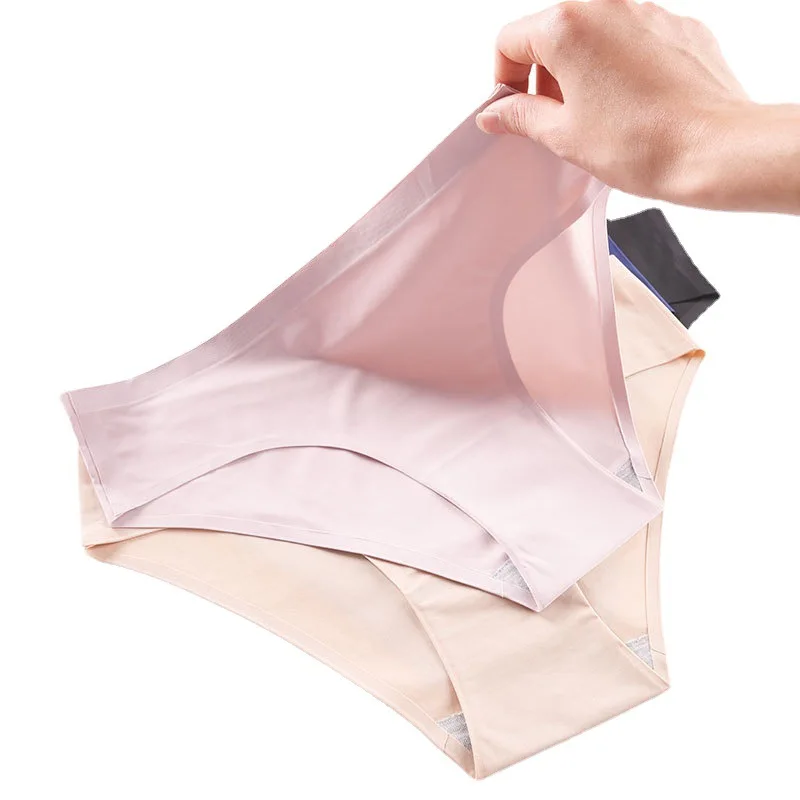 

Seamless Panties For Women Calcinha Sem Costura Solid Soft Lingerie Ice Silk Panties Ultra-thin Underwear Bragas Mujer