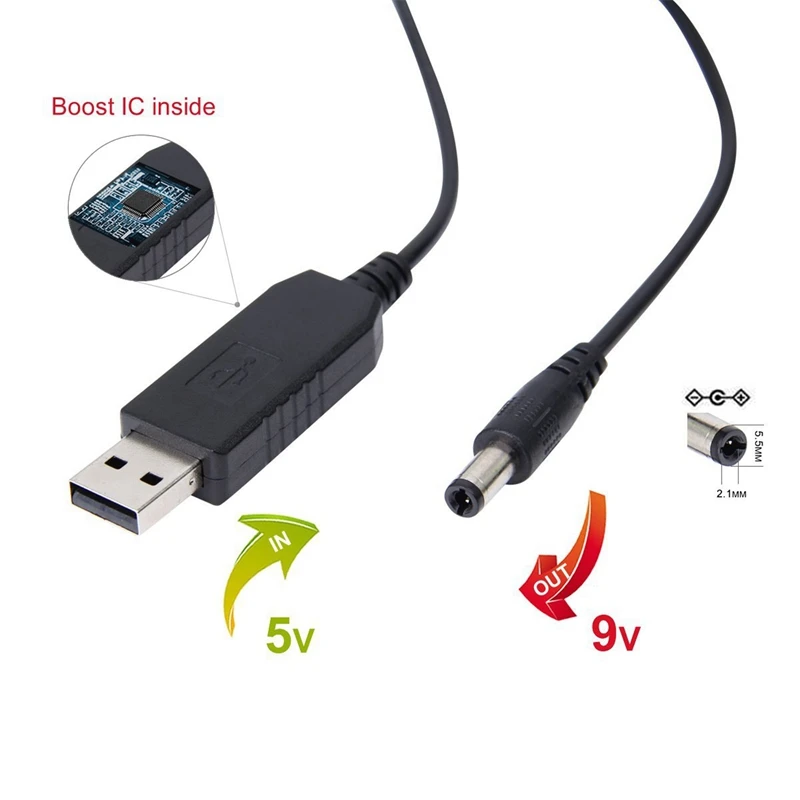 

1 Pcs USB to DC Convert Cable 5V to 9V Voltage Step-Up Cable & 1 Set LM1875 Super Bass 2.1 Subwoofer Amplifier Board