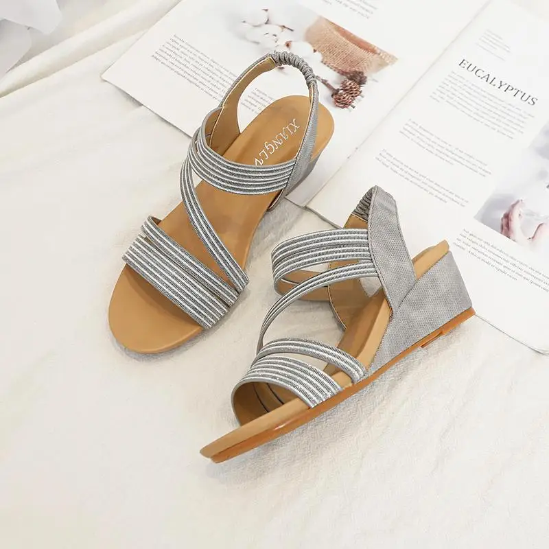 

Summer Wedges Shoes Women Fashion Design Ladies High Heel Sandals Soft Leather Female Pumps Large Plus Size 36-42
