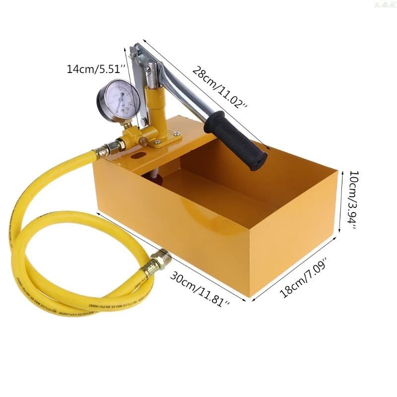 

2.5MPa 25KG Water pressure gauge manometer Manual Hydraulic Test Pressure tester MeterWater Pump Machine with G1/2" Hose L29K