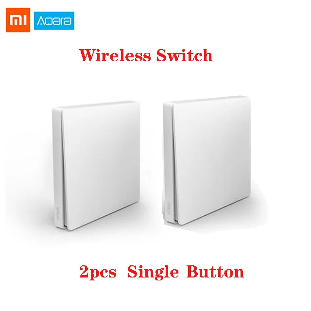 2pcs single switch Настенный выключатель Aqara, умный беспроводной пульт Zigbee, светильник с нулевой линией, переключатель с проводом, без нейтральной стены Zigbee, переключатель - Цвет: 2pcs single switch