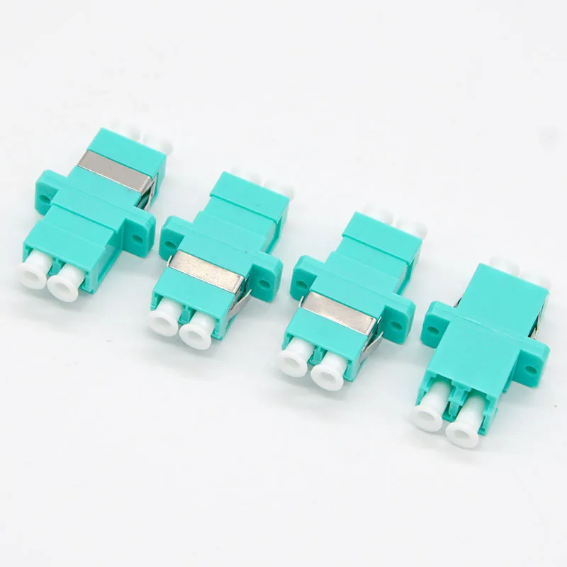 

100pcs New Optic Fiber Adapter Connector LC OM3 Single Mode Fiber Optic Coupler Flange Connector Free Shipping To Brazil