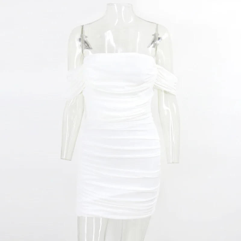 

Sexy Backless Sleeveless White Woman Dress Off Shoulder Slim High Waist Party Dresses Mesh Zipper Women Dresses Vestidos