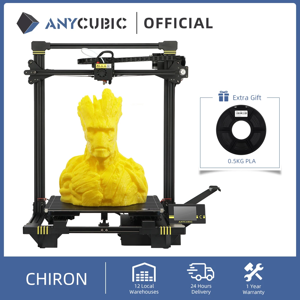 ANYCUBIC Chiron Новый 3D принтеры комплект размера плюс большой Ultrabase экструдер Экран