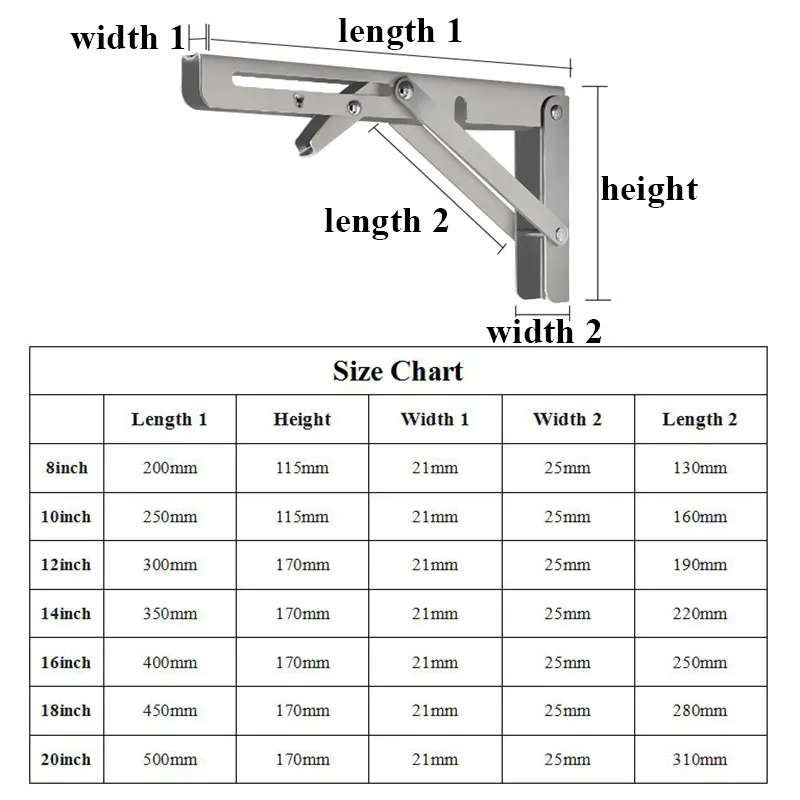 Solid Color Stainless Steel Strong Triangle Bracket Folding Wall Shelf Support Frame Hardware Accessory | Обустройство дома