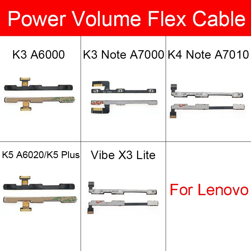 

Power Volume Side Button Flex Cable For Lenovo Vibe K3 K4 K5 Note Plus A6000 A7000 A7010 A6020a/Lemon X3 K51c78 Repair Parts